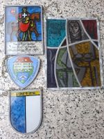 Vier Glasbilder Wappen Luzern Konvolut guter Zustand