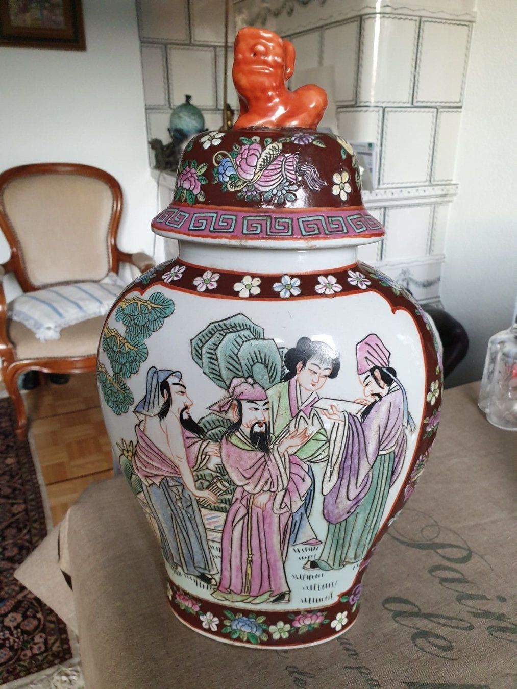 Vasen & Gefässe: China Deckelvase 40 cm signiert Foo hund – Gebraucht aus Bottmingen von sandy_2
