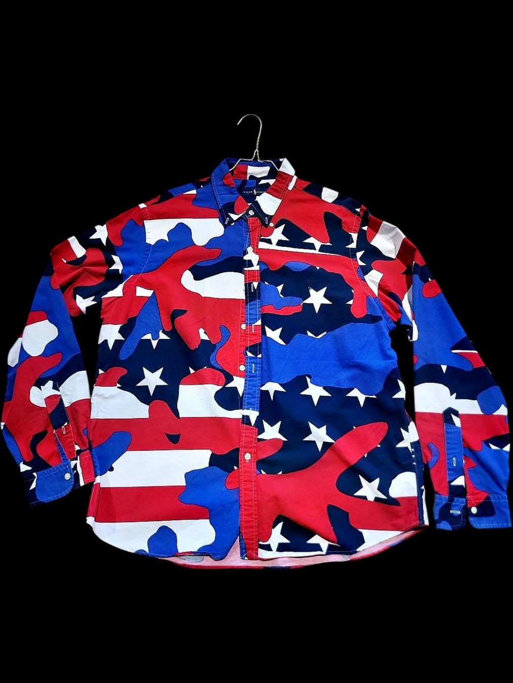 Ralph Lauren Camicie: Ralph Lauren Amerikanische Flaggenmuster Button-Down-Hemd - – Nuovo (secondo la descrizione) da Zug venduto da vinokilo 1