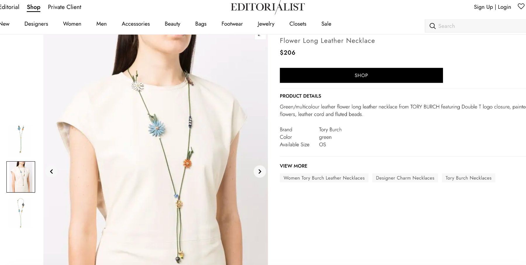 Catenine: Last chance till 26 June $208 Tory Burch leather necklace – Nuovo e nell'imballaggio originale da St-Sulpice VD venduto da juhdu 1
