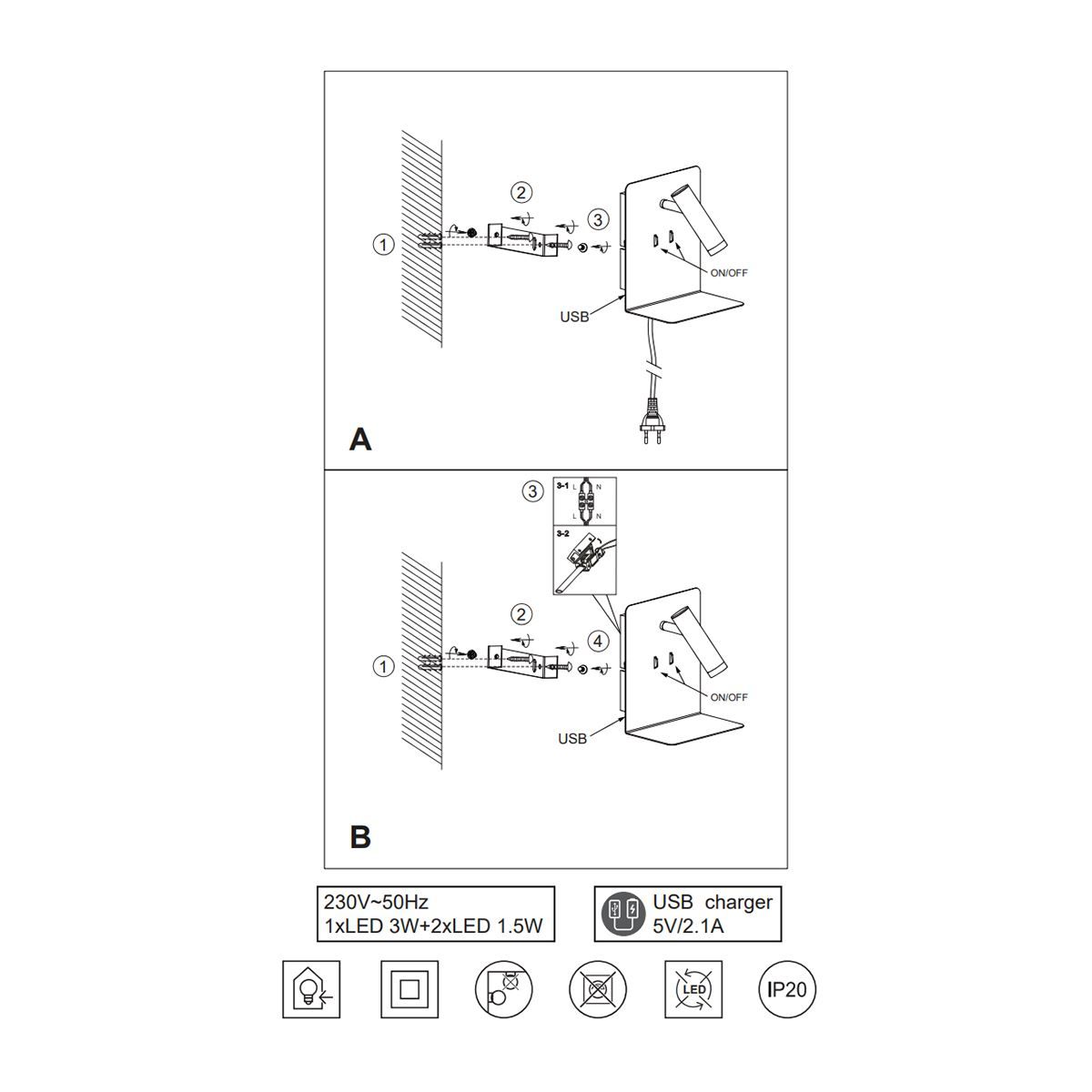 Lampen: LED Wandleuchte, Weiss, 16 cm x 20 cm – Neu (gemäss Beschreibung) aus Kreuzlingen von Smart-Light 9