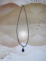 Tansanitkette mit Tansanitanhänger Silber Mineralienkette