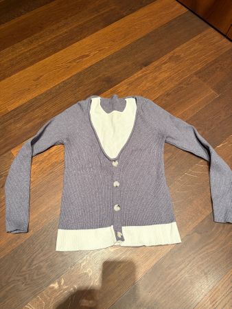 Frühlings Cardigan in grau/weiss, Grösse M/L, neu