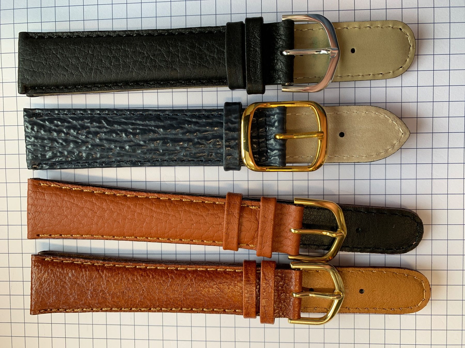 Bracciali & Braccialetti: 4 Stück 20mm Uhrenarmband Leder, extra lang – Nuovo (secondo la descrizione) da Courlevon venduto da Poleposition 3