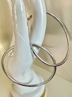 Zeitlose XXL Silber Hoop Creolen 925 handgefertigt 14 g 7 cm