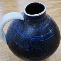 Grosse, dekorative Bodenvase aus Keramik - Dunkelblau
