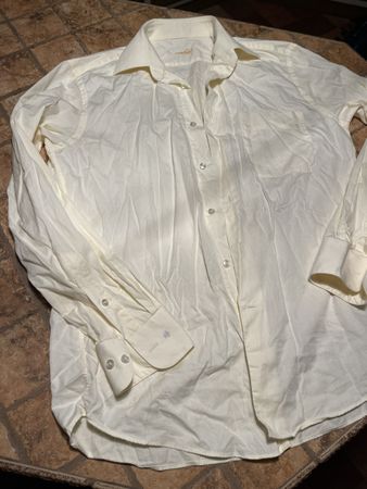 Van Laack Chic Camicia Uomo- tg L-di cotone -colore crema-