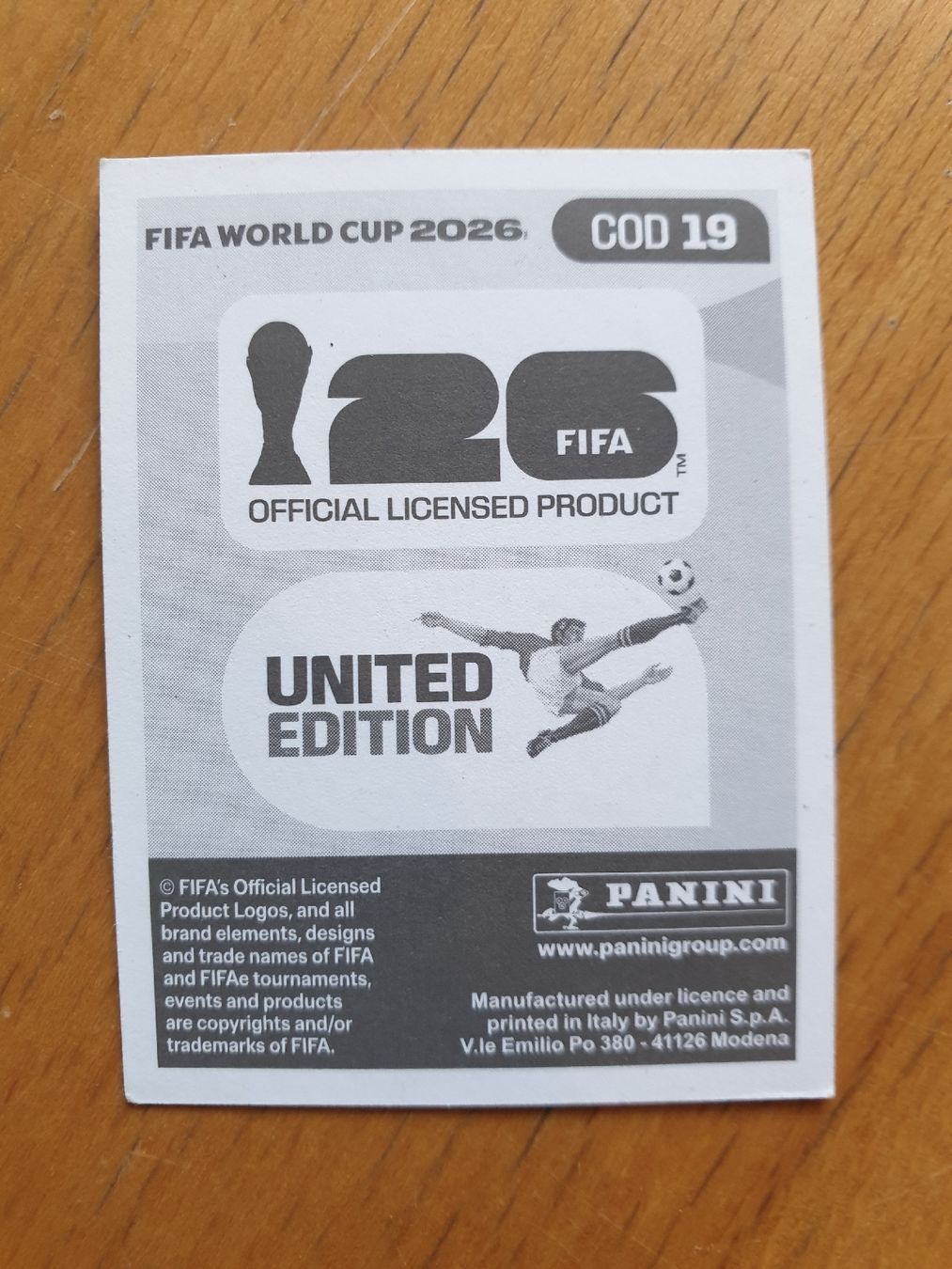 Panini Carte collezionabili: Panini WM 2026 COD 19 – Nuovo (secondo la descrizione) da Einsiedeln venduto da MGXX 1
