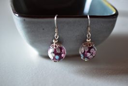 Ohrringe aus Silber und Glas Handmade, neu