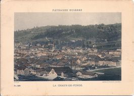 CHAUX - de - FONDS, côté est sur carton