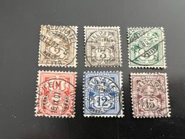 Ziffermarken Nr. 80-85 super gestempelt  (5457)