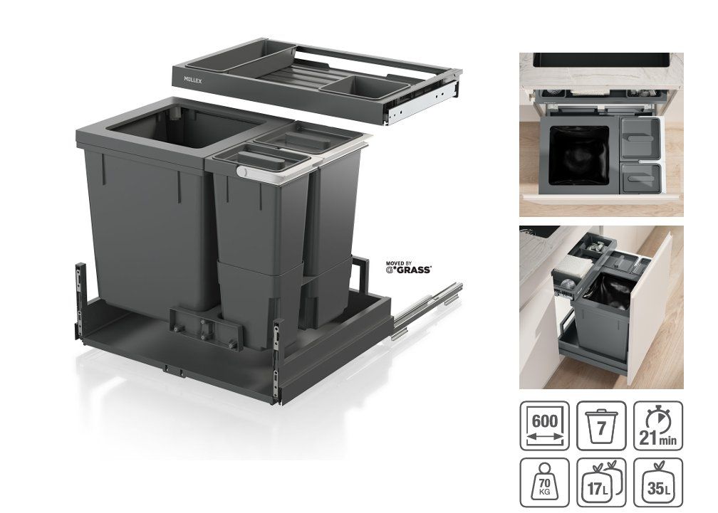 Müllex Cestini per rifiuti: 118 Müllex Abfallsystem X60 L5 Premium Pro – Nuovo (secondo la descrizione) da Derendingen venduto da Meisterstuecke 1