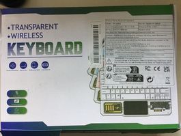 durchsichtige, kabellose Tastatur mit Touchpad
