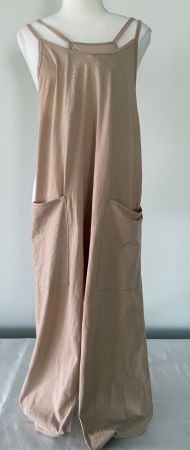 Luftige Sommer Jumpsuit Overall, beige, Grösse S NEU