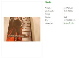 Shaft (DVD) - US-Version - Englisch