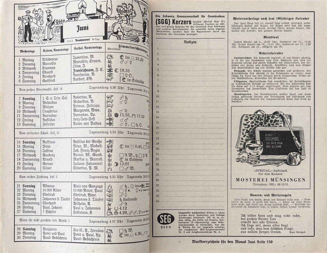 Libri: Feierabend Kalender 1953 – Usato da Sarnen venduto da Livres 2