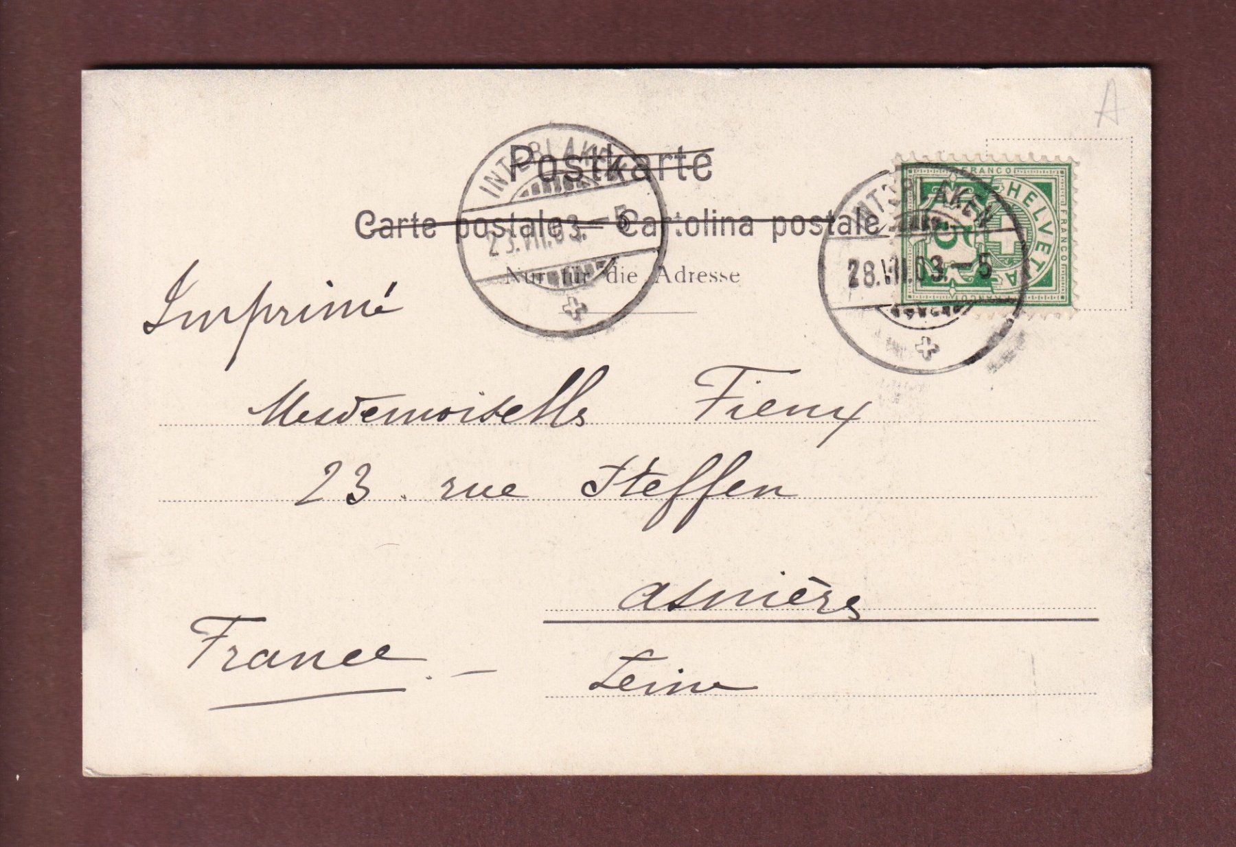 Cartoline postali: KLEINE SCHEIDEGG - Jungfrau - 1903 – Usato da Pully venduto da nicecards-shop 1