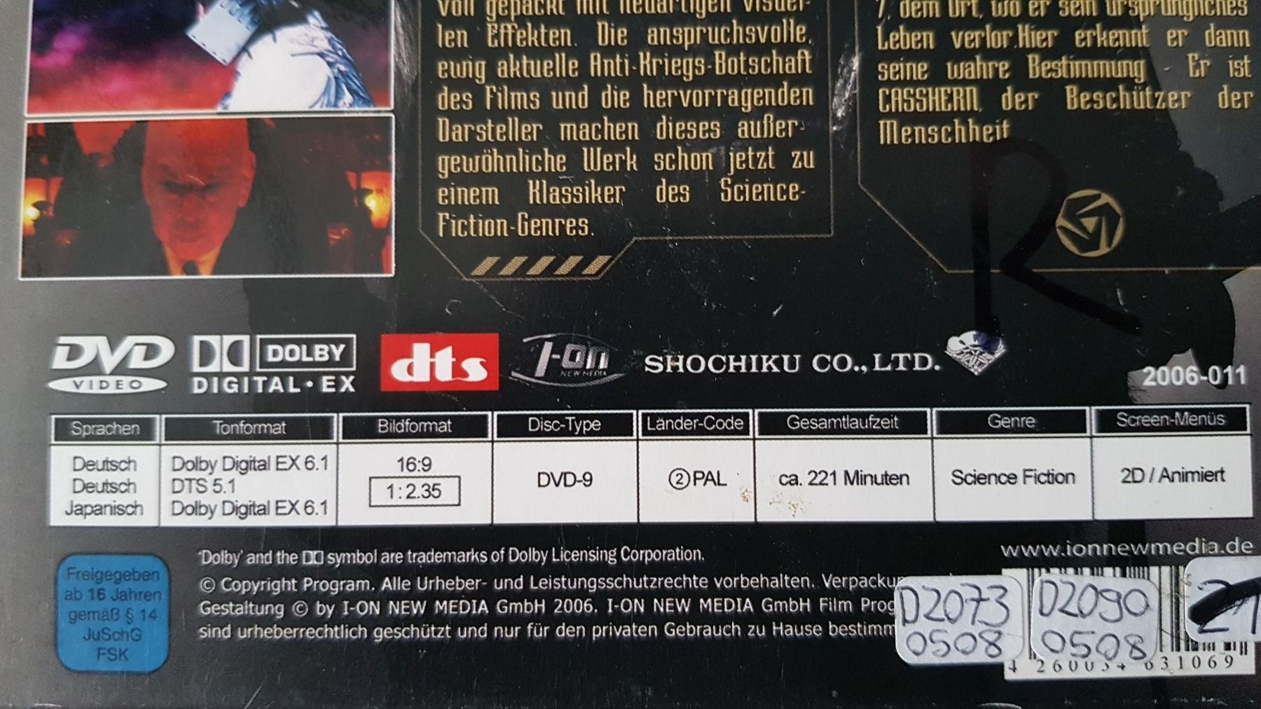 Tutti i DVDs: DVD Casshern / Special Edition 2 Disc – Usato da Oetwil am See venduto da fineli2 1