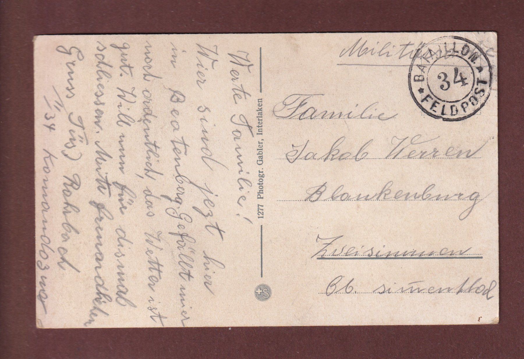 Cartoline postali: BEATENBERG - Waldegg Regina Palace Hotel - Feldpost – Usato da Pully venduto da nicecards-shop 1