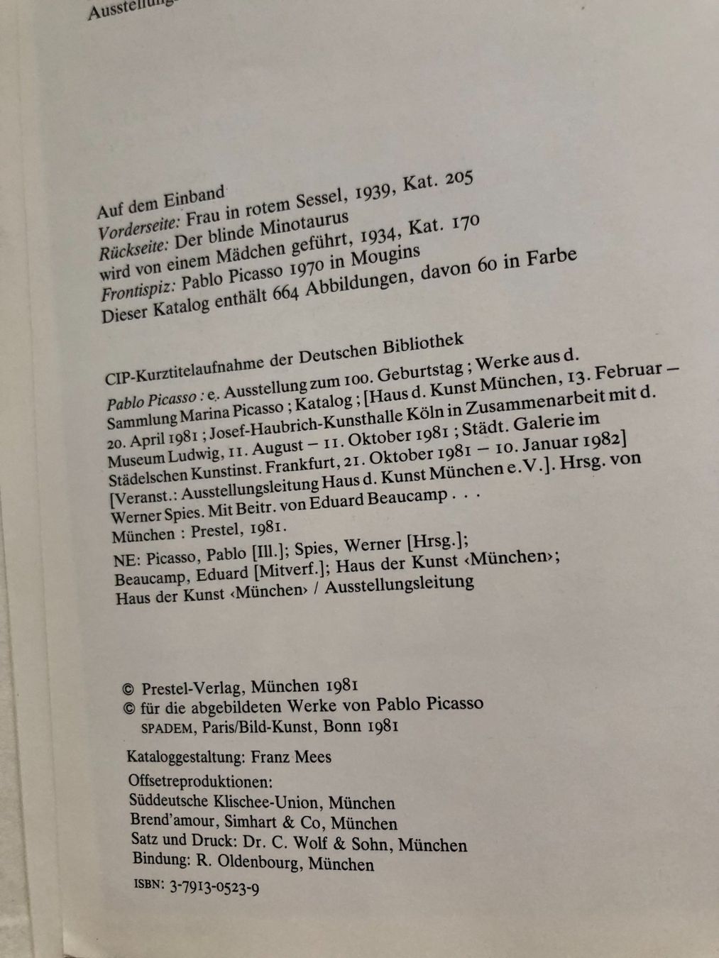 Libri: PABLO PICASSO 1981 - Sammlung Marina Picasso – Usato da Schaffhausen venduto da durruti 4