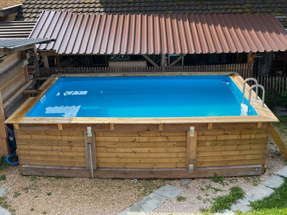 Holzpool rechteckig 530 x 350 x 124 cm Kaufen auf Ricardo