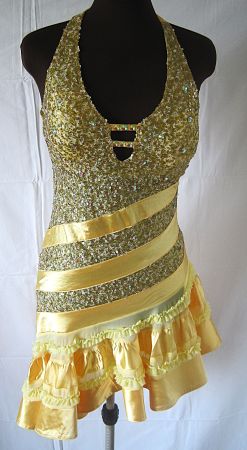 NEU!! Extravagantes Tanzkleid aus Seide mit Pailletten