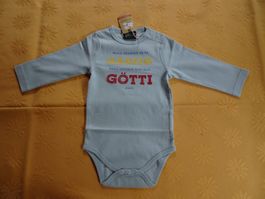NEUER Body hellblau "..... Götti gseh " Gr. 74/80 - 260733