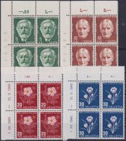 1945,  J113-J116 Viererblöcke mit Eck-Tabs postfrisch **.
