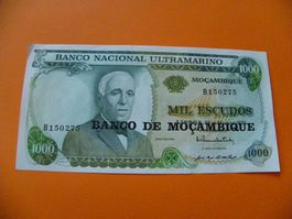 Seltene 1000 Escudos Mosambik - Jahrgang 1972 Top Zustand
