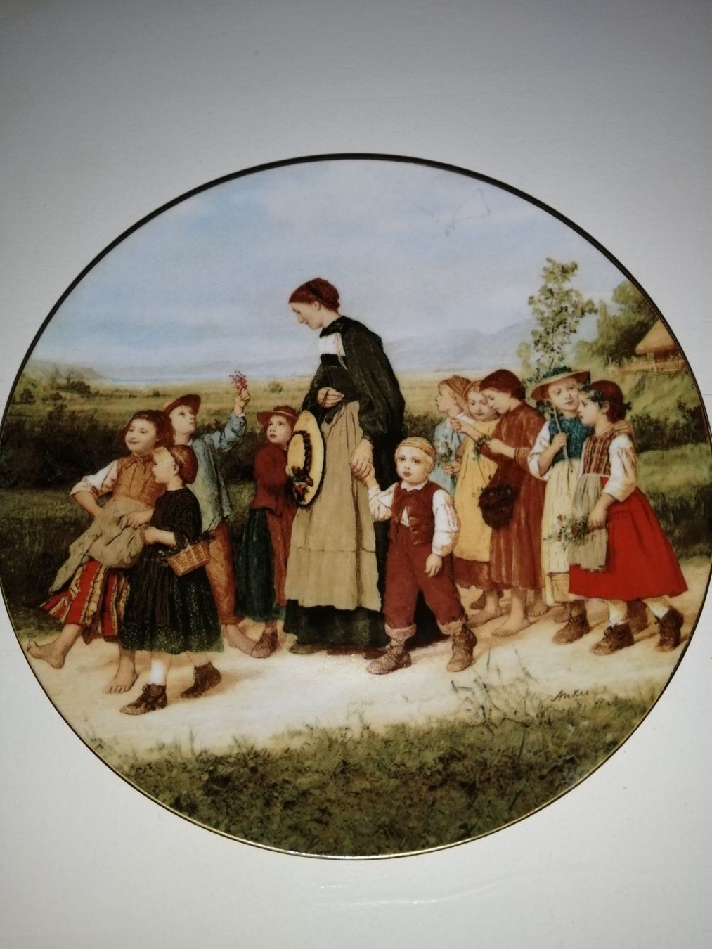 Assiettes: Teller Albert Anker Spaziergang – D'occasion à Nunningen par silvermoon68 1