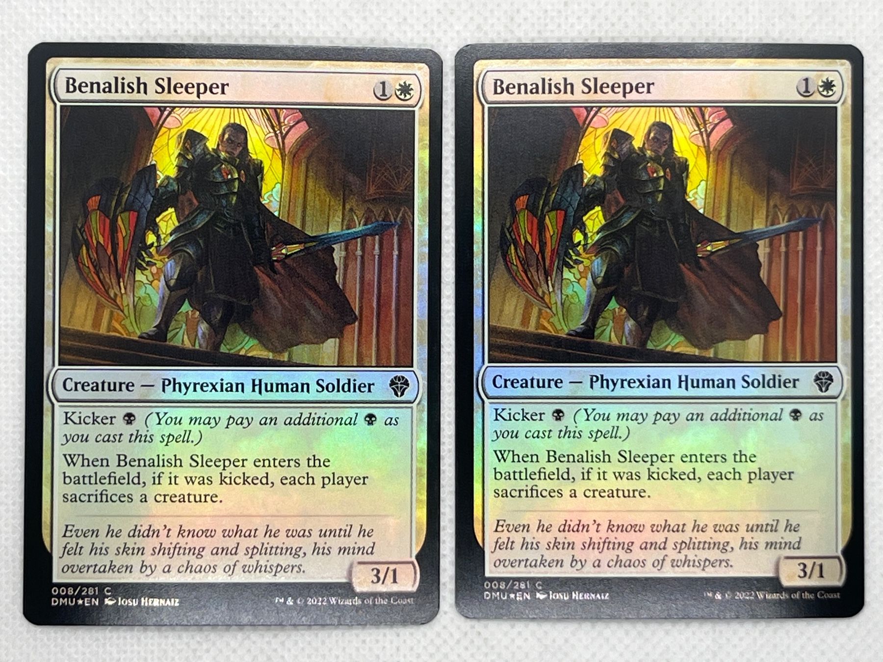 Magic The Gathering Carte collezionabili: MTG Benalish Sleeper DMU 008 Englisch Common Foil 2x – Usato da Hinterkappelen venduto da Kim1992