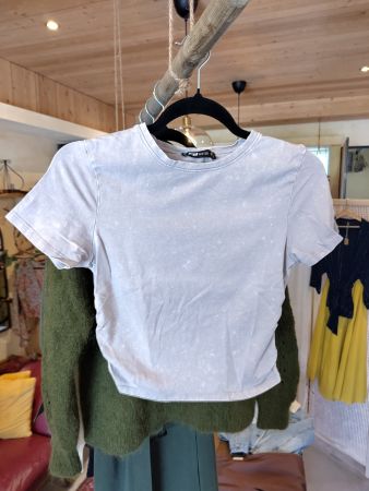 T-shirt kurz grau S baumwolle