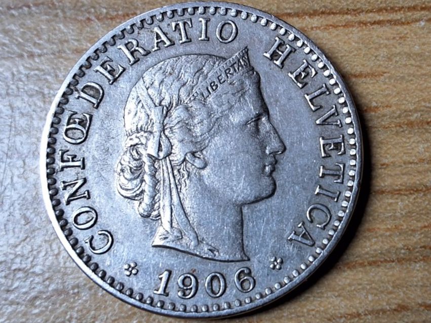 Tutti le monete: 20 Rappen 1906 - sehr schön! – Usato da Münchenstein venduto da purbach1