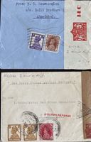 Indien Zensurpost Rotes Kreuz Genf 2 Briefe 1940er