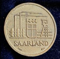 SAARLAND 10 FRANKEN 1954