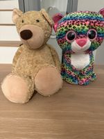 Kuscheltiere Set: Bär und Leopard mit Glitzeraugen ✨🐻