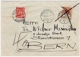 Fiskalmarken-Frankatur auf Beleg von Göschenen nach Bern