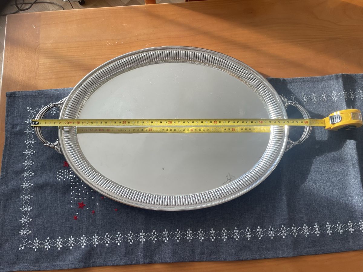 Piatti di portata: Vintage Serviertablett versilbert, Durchmesser 63 cm – Usato da Bern venduto da roa80 1