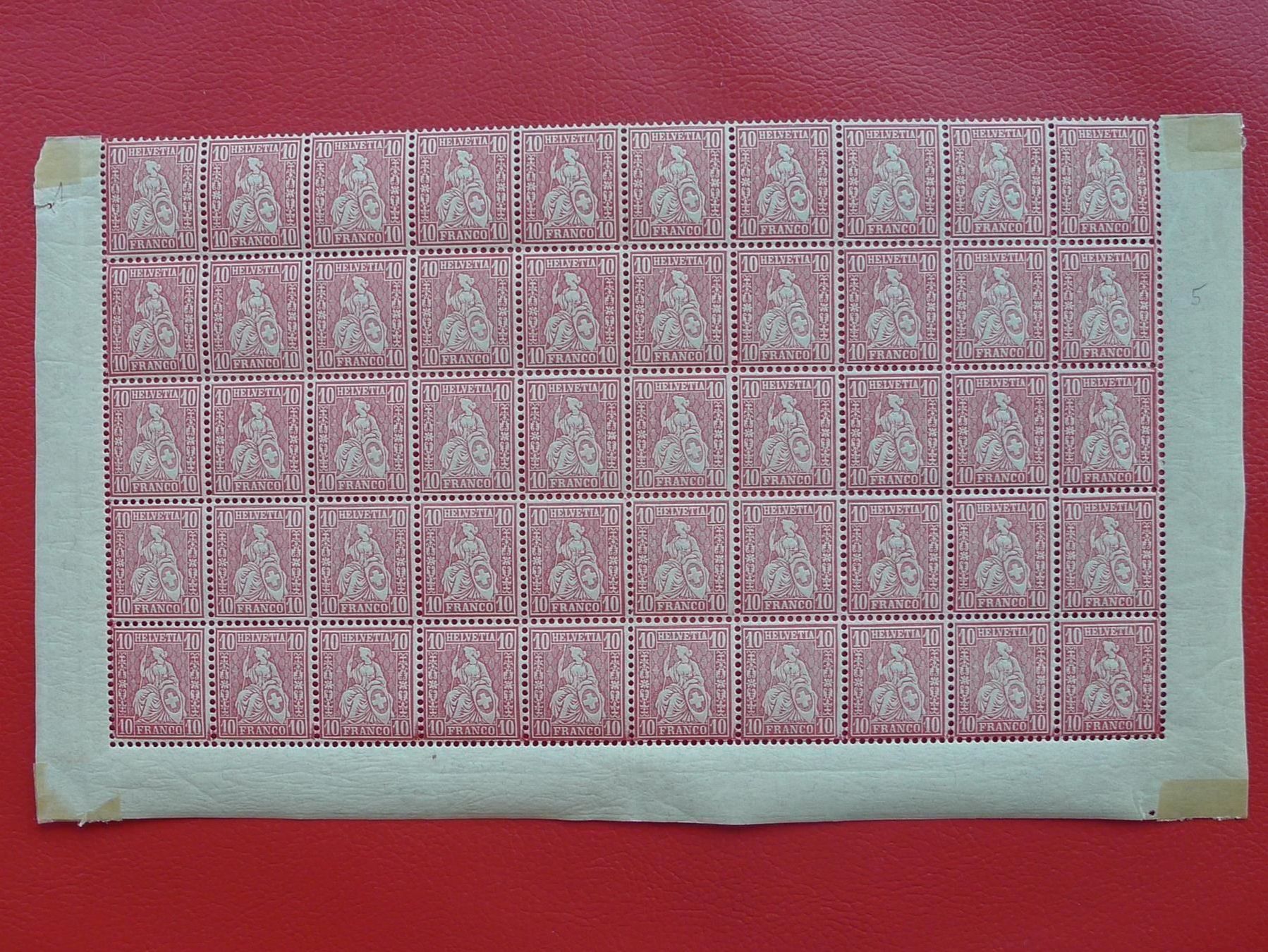 Tutti i francobolli: 1882 SITZENDE: Nr.46 im seltenen Halbbogen ** Kat: 800.-+ – Usato da Sursee venduto da Luzernerraute