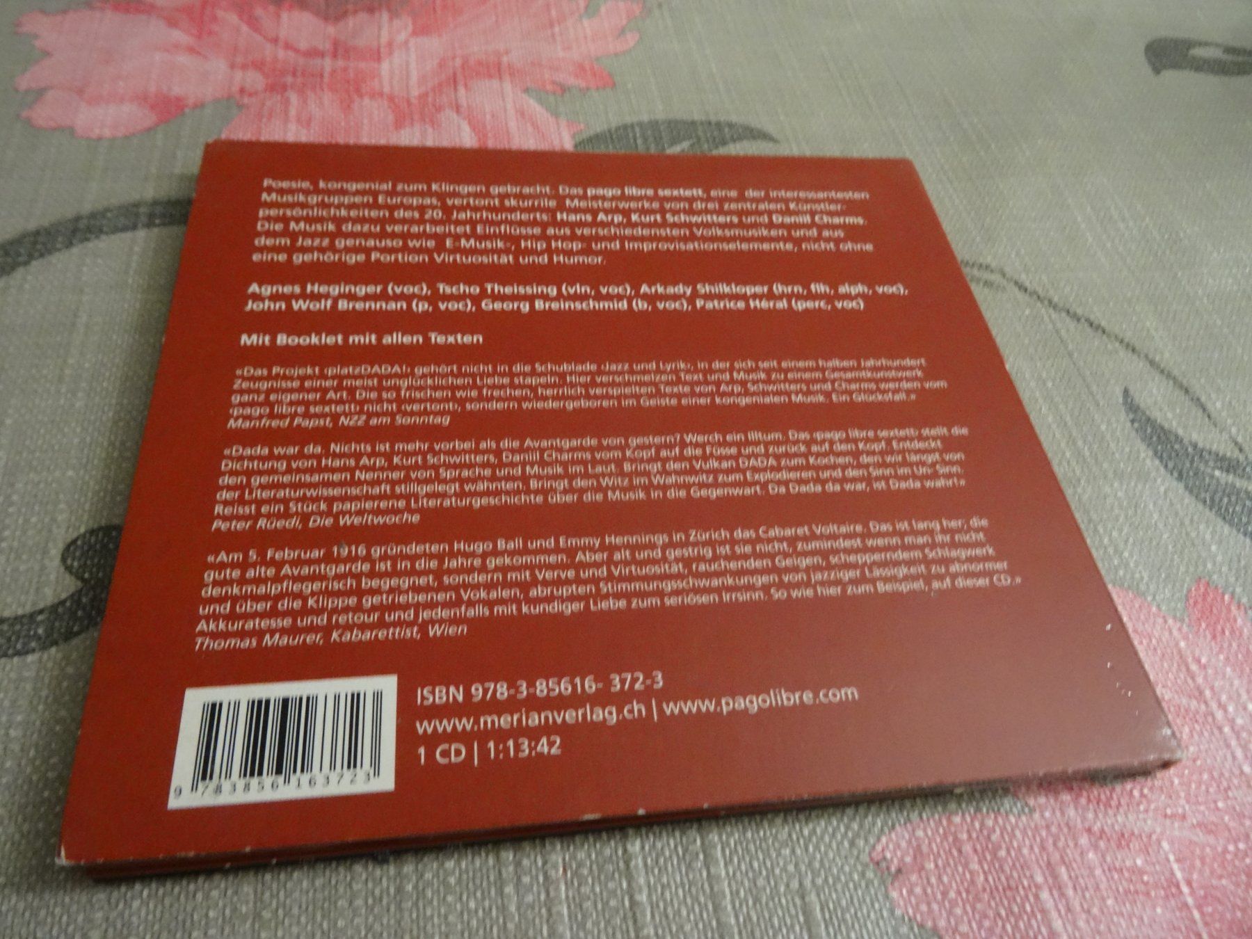 CD: PAGO Libre Sextett - Platz DADA! Arp Schwitters Charms CD – Usato da Olten venduto da Disc-Ausverkauf 1