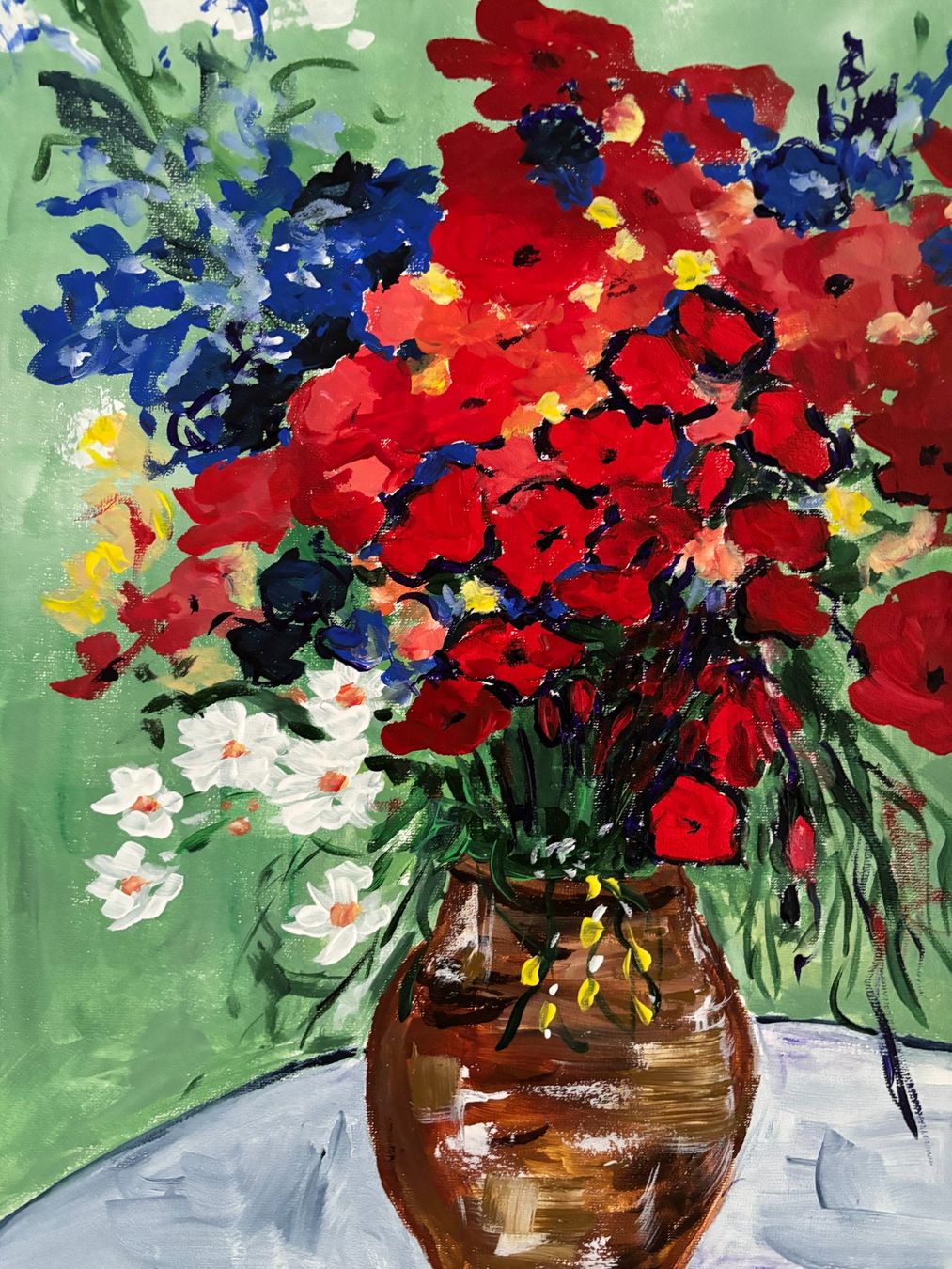 Tableaux: Blumenstrauss nach Van Gogh - Gemälde – Neuf (Voir description) à Cham par Felha 2