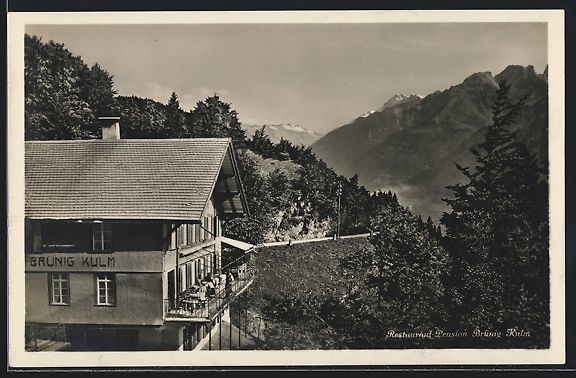 Cartoline postali: Brünig, Brünig Kulm, Restaurant-Pensio – Usato da Berlin venduto da bartko-reher