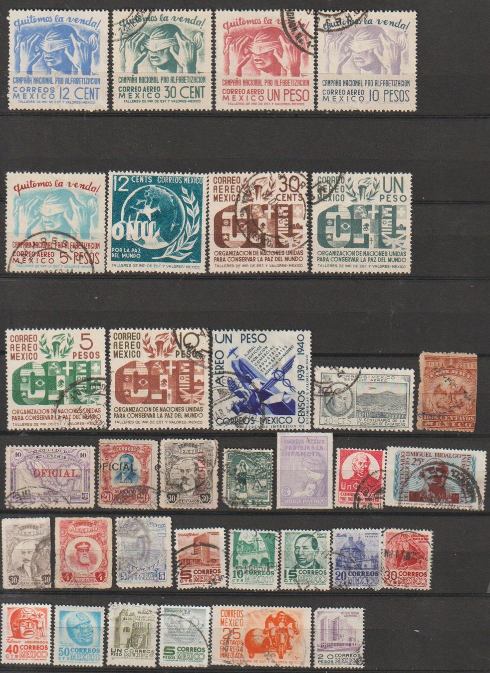 Tous les timbres: Mexique divers types et valeurs – D'occasion à Crans-Montana par kira56