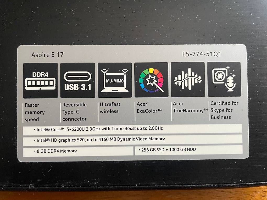 Notebook: Laptop Acer "Aspire E17 – Usato da Basel venduto da comet04 1