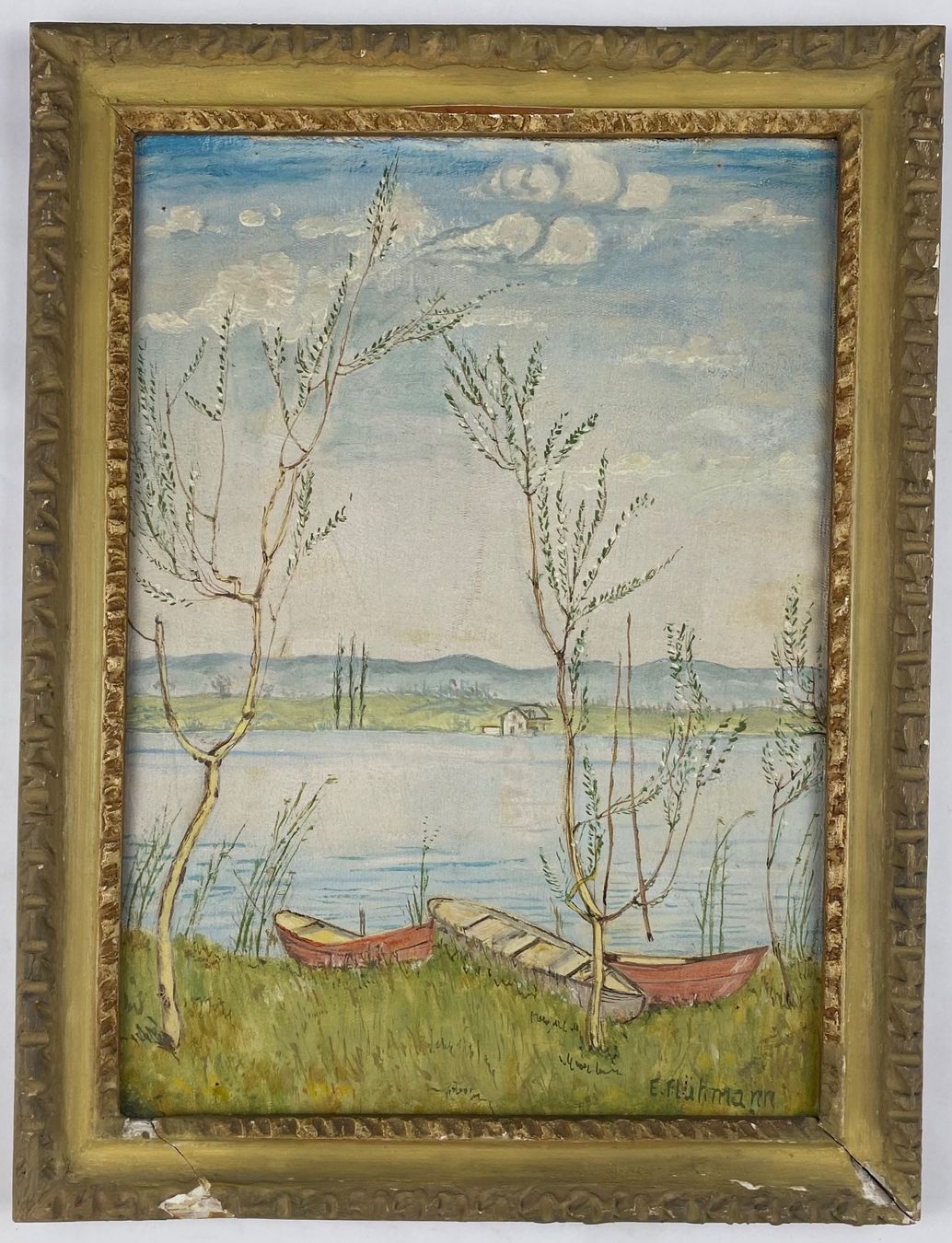 Dipinti: Uferlandschaft am Zürichsee – Usato da Basel venduto da bigmbh