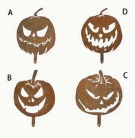 Helloween Deko Kürbisaufsteller Metall (1 x Ausführung D)