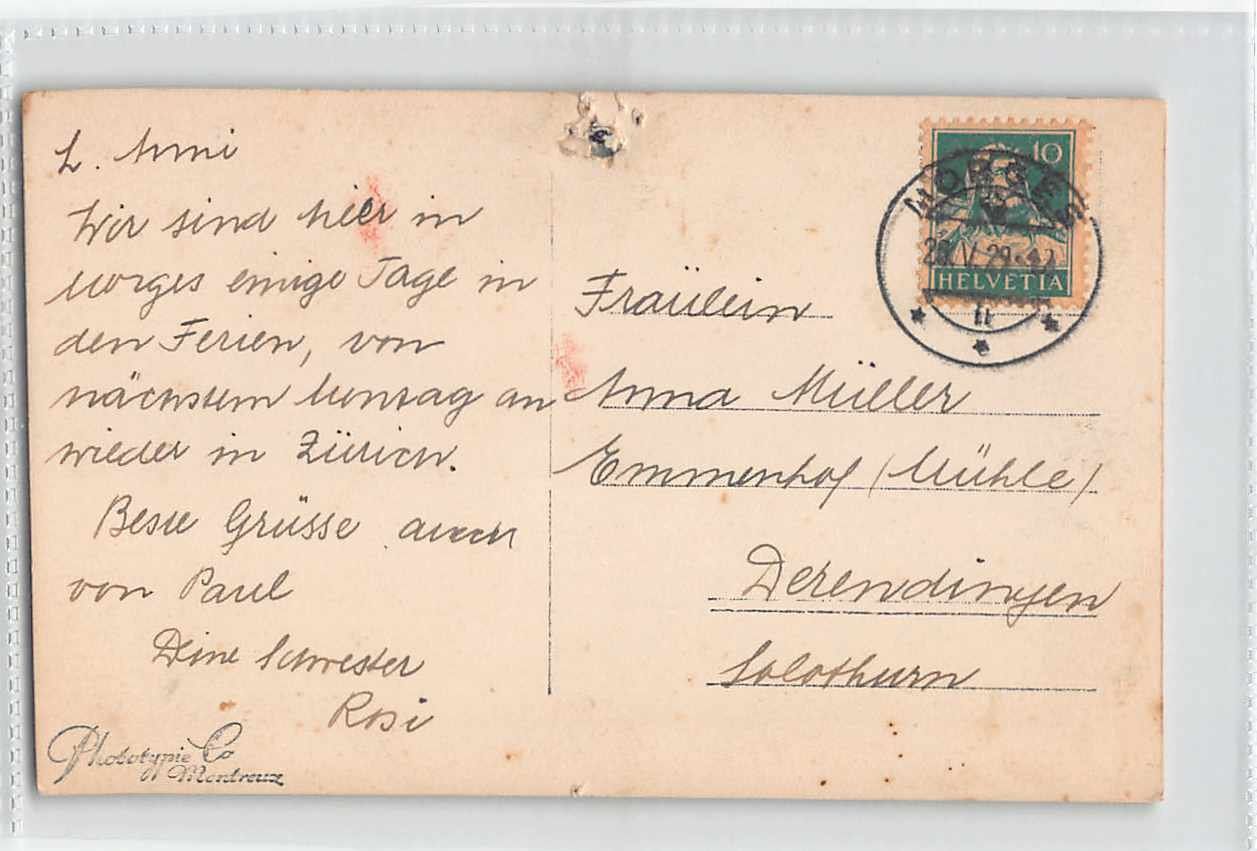 Cartoline postali: Souvenir de MORGES 1929 – Usato da Winterthur venduto da SchatzchischtliWinti 1