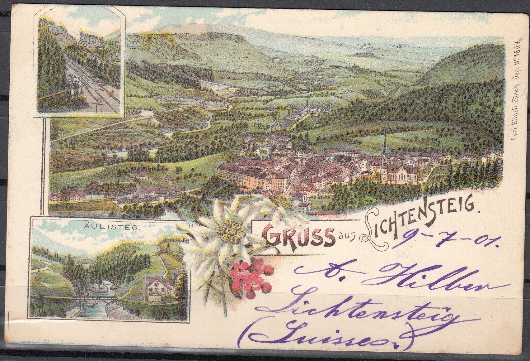 Ansichtskarten: AK Gruss Aus Lichtensteig SG 1901 – Gebraucht aus Herrliberg von Lfrifda