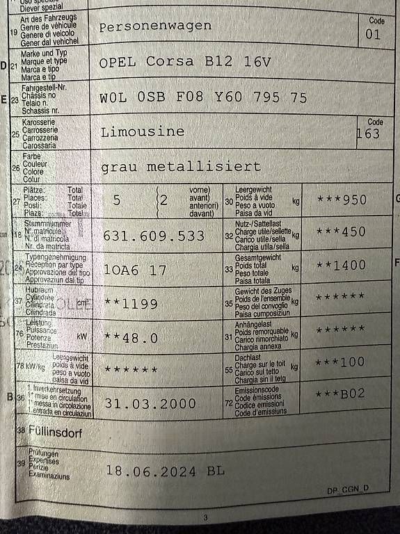 Opel Automobili: Opel Corsa 1.2 – Usato da Füllinsdorf venduto da B.M. 4