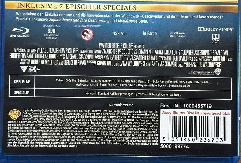 Tutti i DVDs: Jupiter Ascending Blu-ray - Sci-Fi Action mit Mila Kunis – Usato da Beringen venduto da Mantafisch1 2